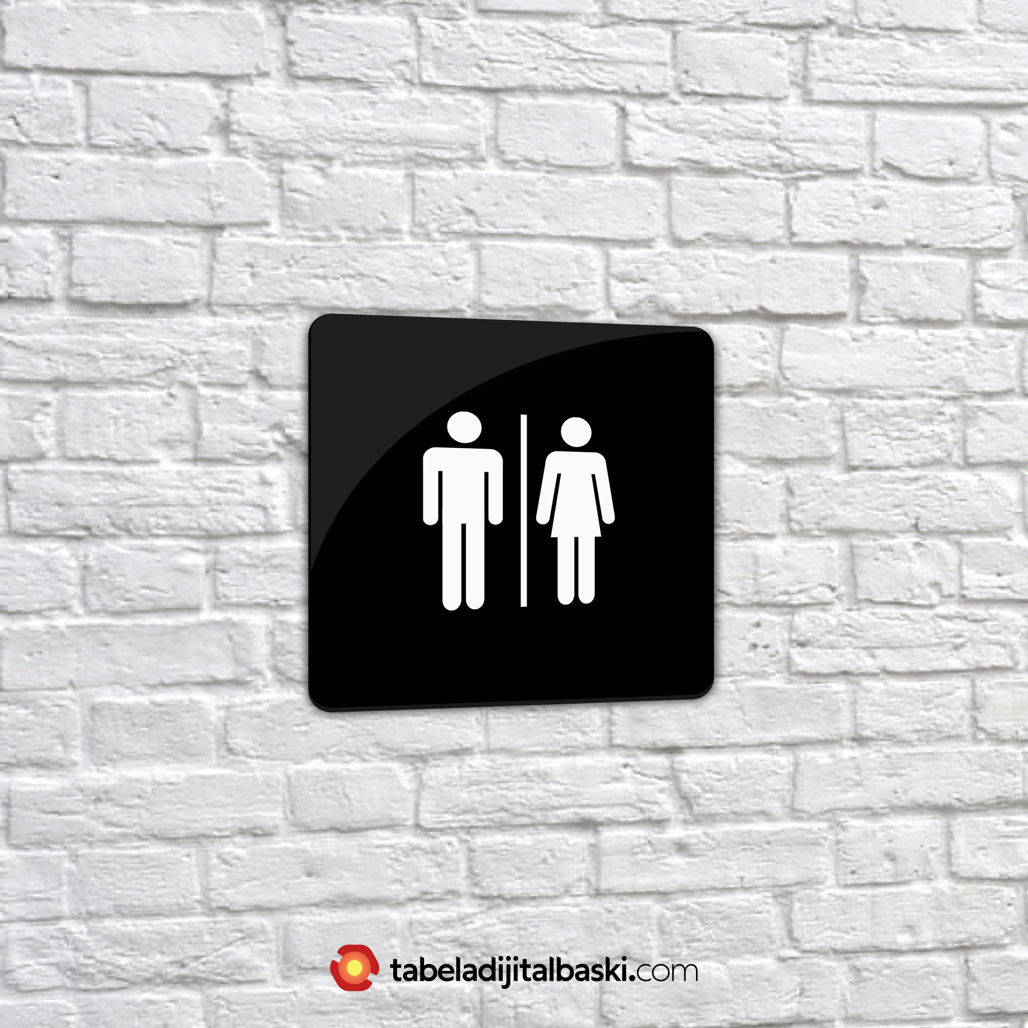 Pleksi Erkek-Kadın WC Tabelası -15x15cm