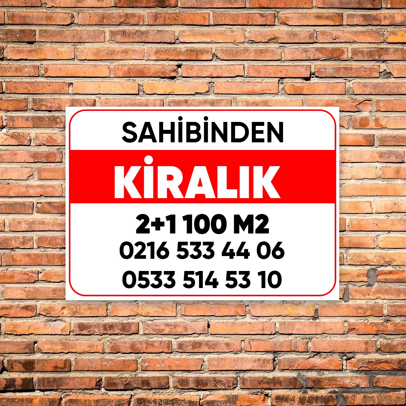 Satılık / Kiralık Afişi Beyaz-Kırmızı