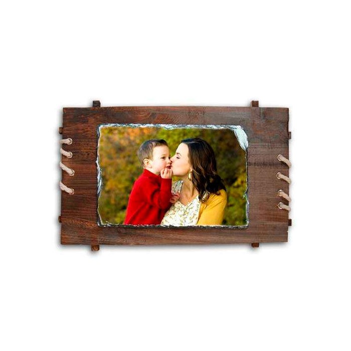 Kişiye Özel Baskılı Ahşap Çerçeveli Taş